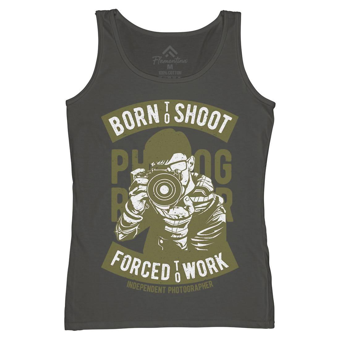 Born To Shoot Womens Organic Tank Top Vest Media A623