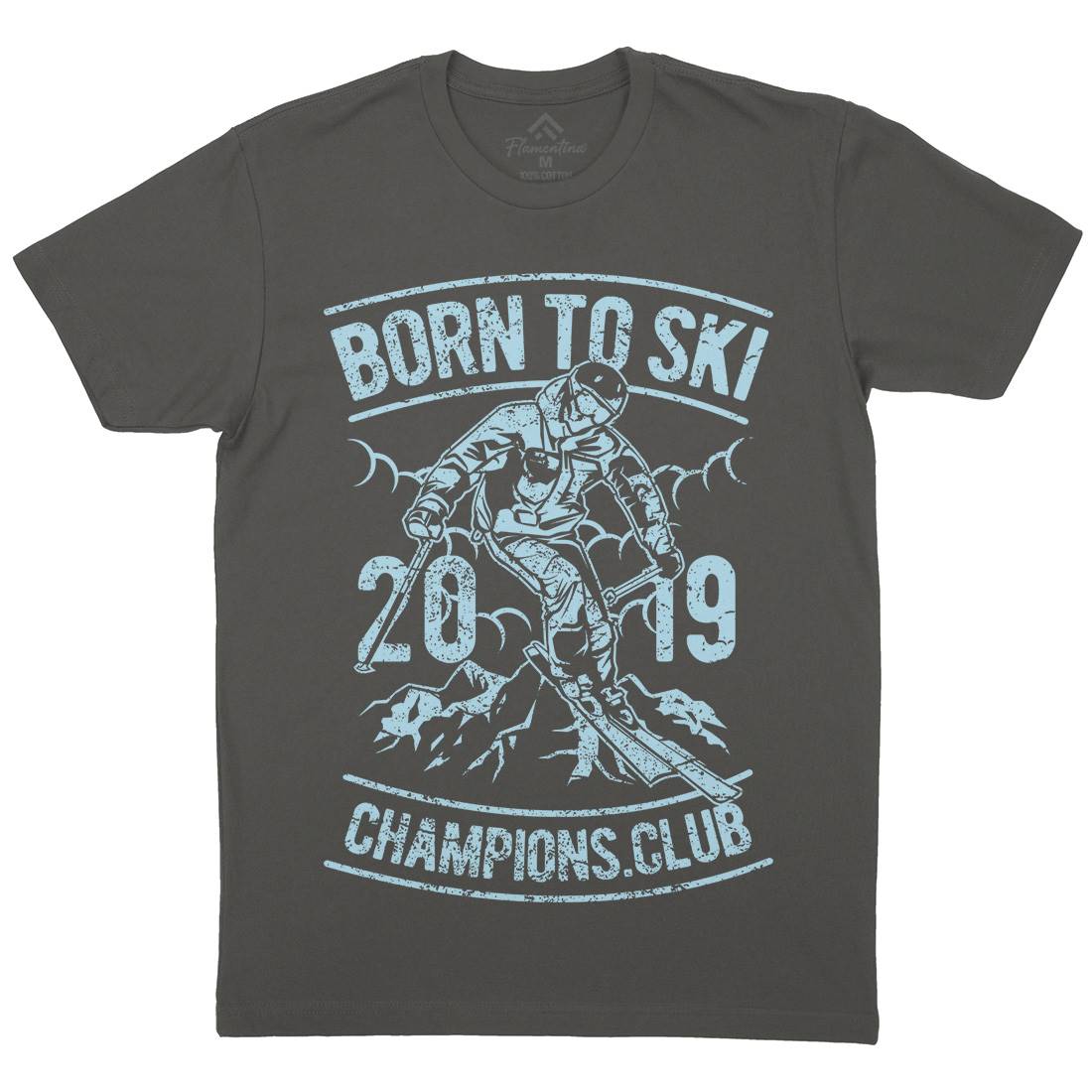 Born To Ski Mens Crew Neck T-Shirt Sport A624