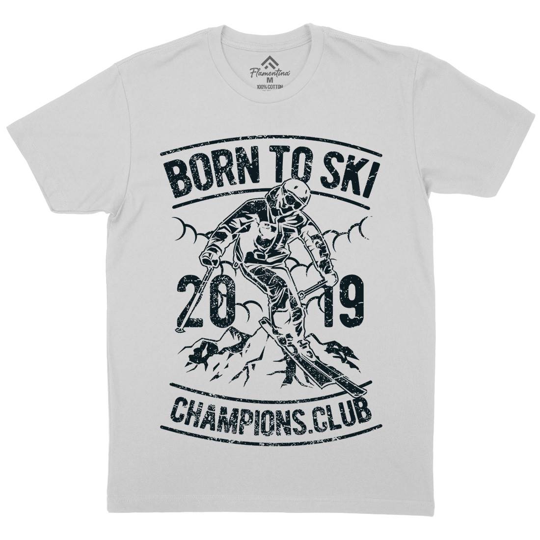 Born To Ski Mens Crew Neck T-Shirt Sport A624