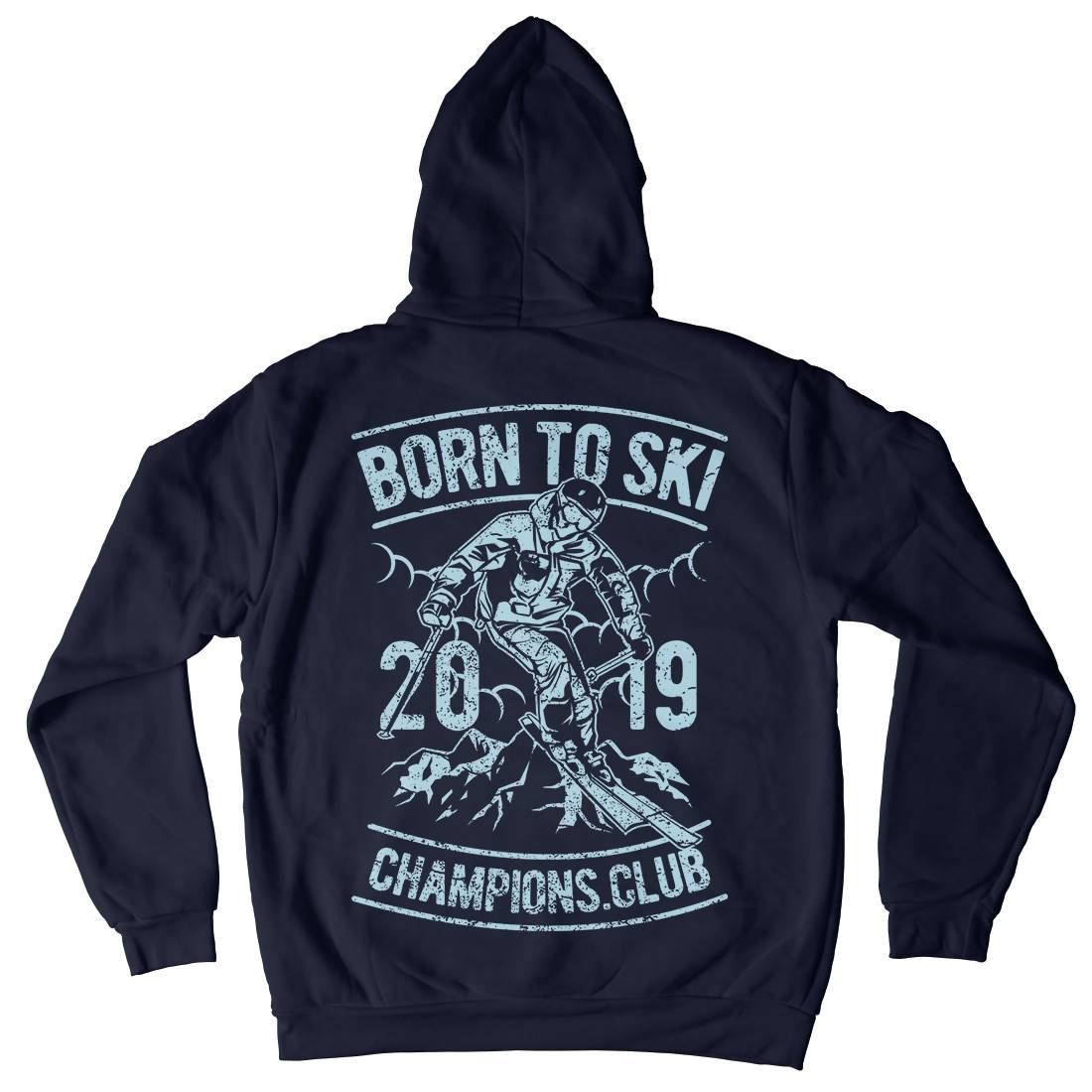 Born To Ski Mens Hoodie With Pocket Sport A624