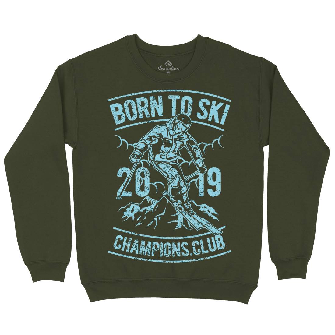 Born To Ski Mens Crew Neck Sweatshirt Sport A624