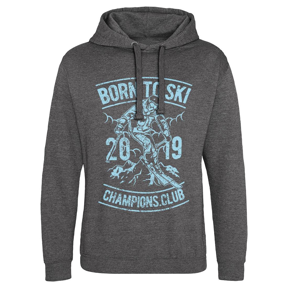 Born To Ski Mens Hoodie Without Pocket Sport A624