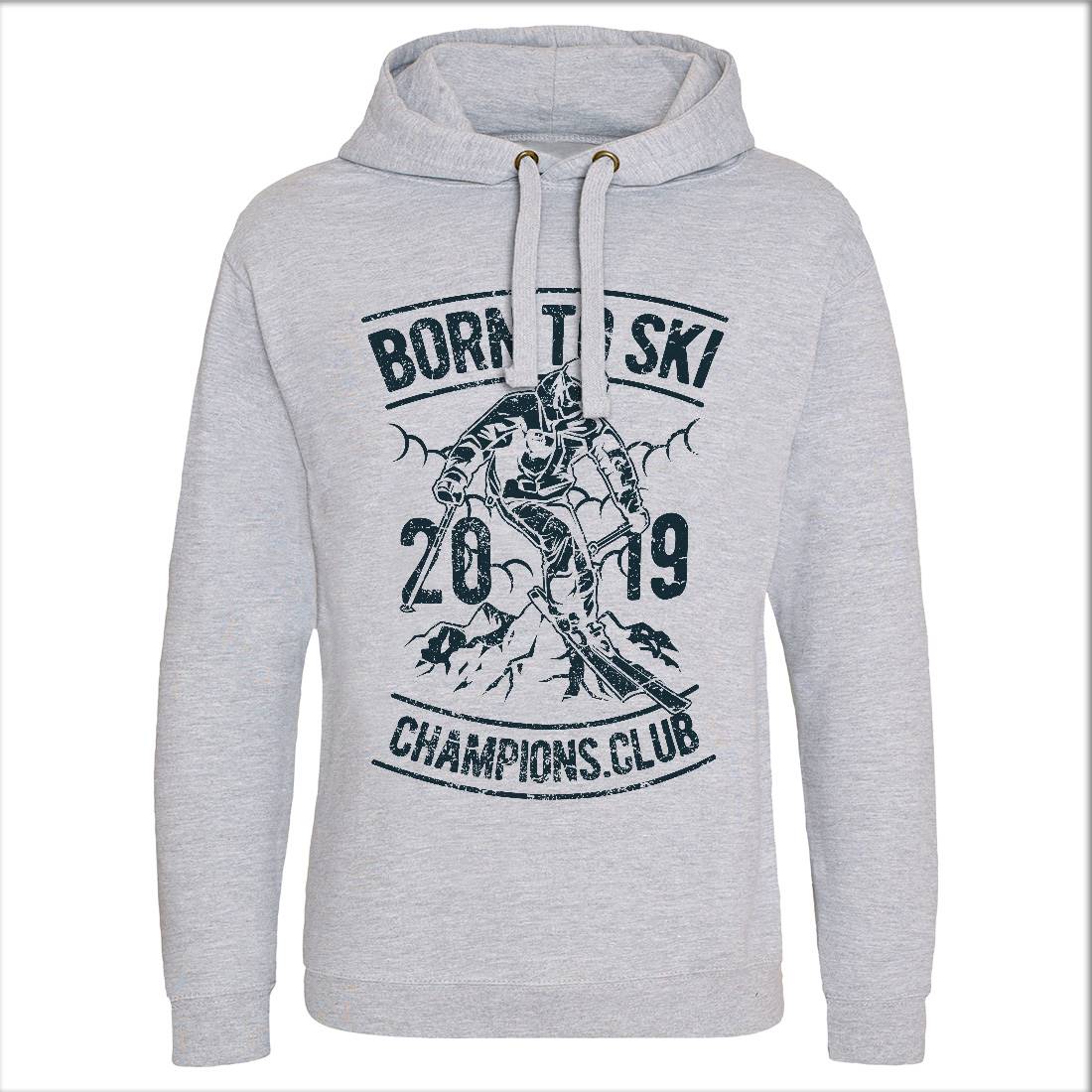 Born To Ski Mens Hoodie Without Pocket Sport A624