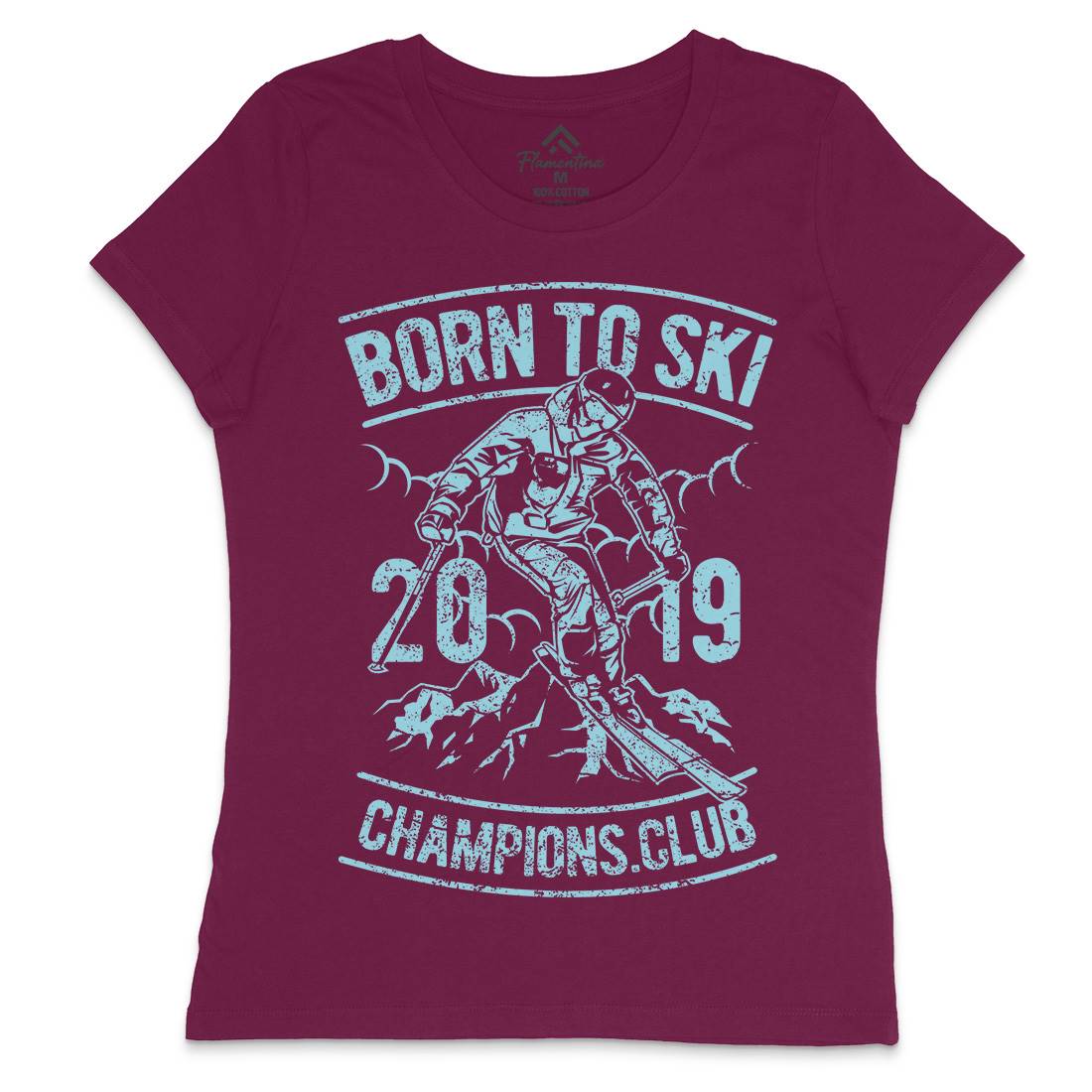 Born To Ski Womens Crew Neck T-Shirt Sport A624