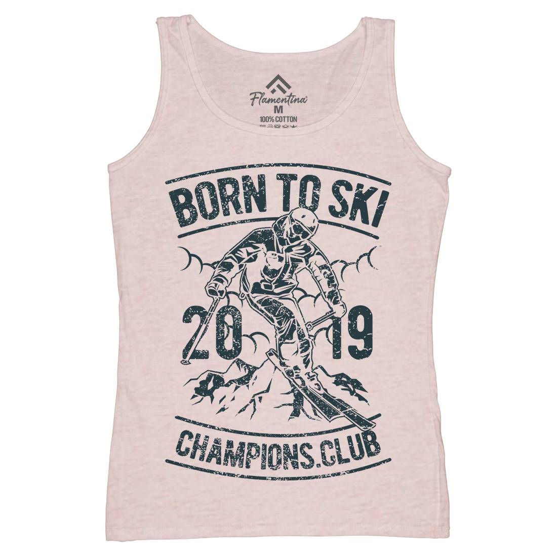 Born To Ski Womens Organic Tank Top Vest Sport A624