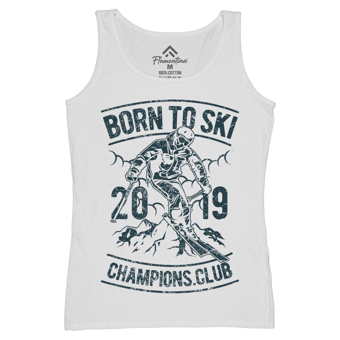 Born To Ski Womens Organic Tank Top Vest Sport A624