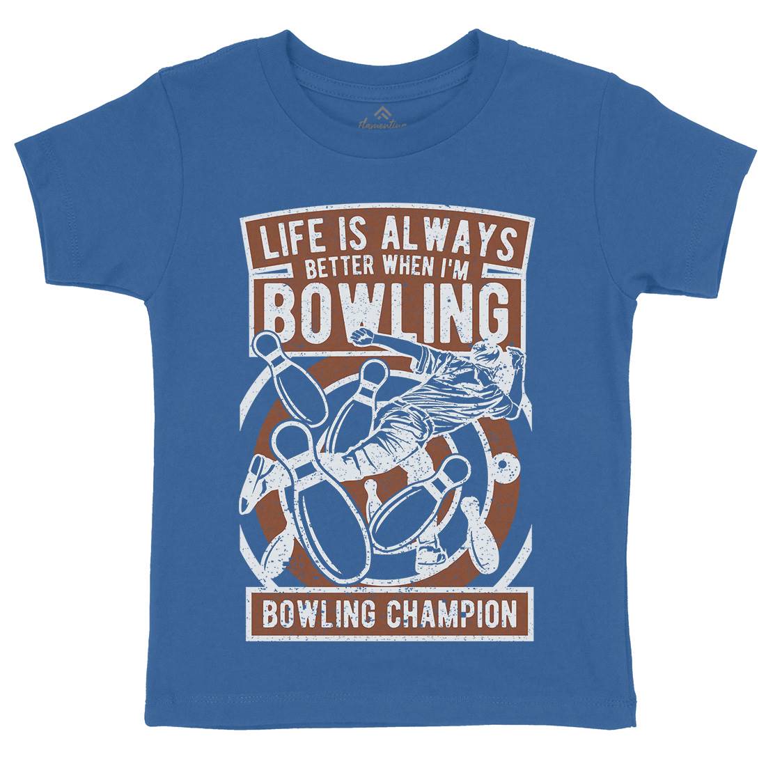 Bowling Champion Kids Crew Neck T-Shirt Sport A625