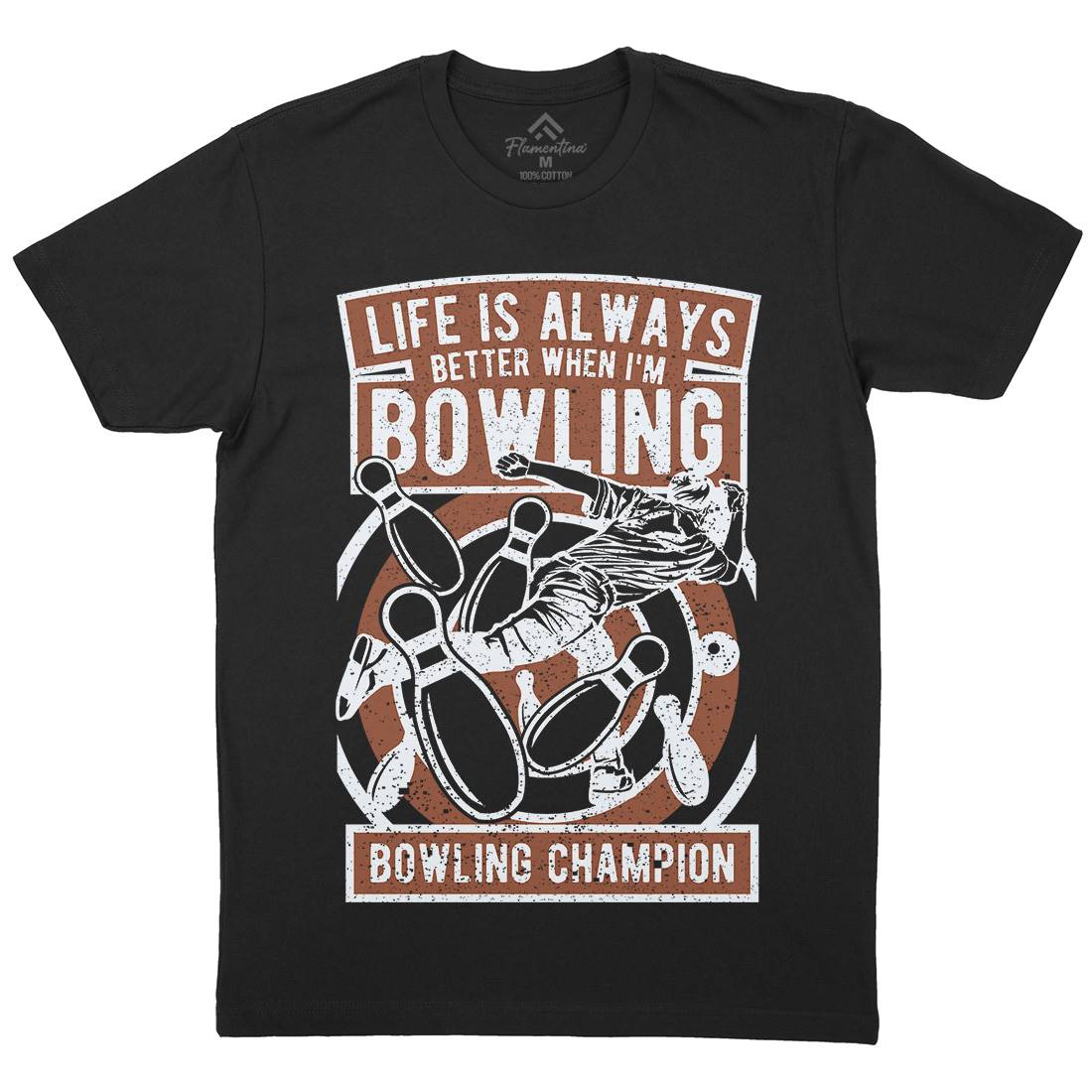 Bowling Champion Mens Organic Crew Neck T-Shirt Sport A625