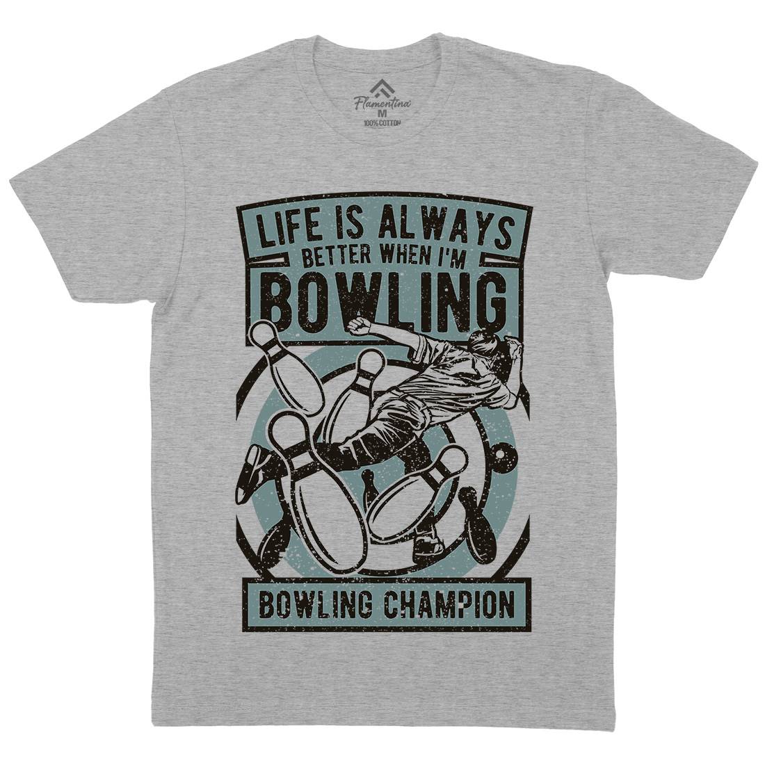 Bowling Champion Mens Organic Crew Neck T-Shirt Sport A625
