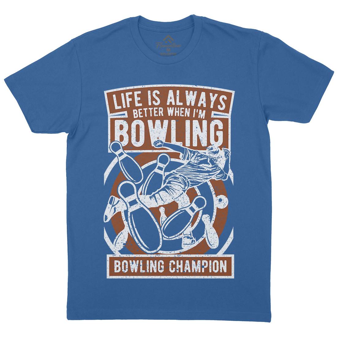 Bowling Champion Mens Crew Neck T-Shirt Sport A625