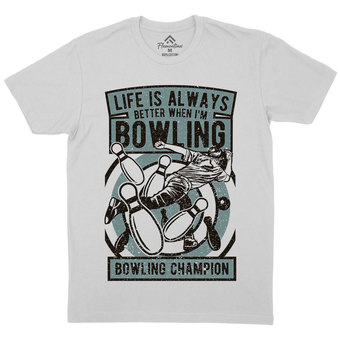 Bowling Champion Mens Crew Neck T-Shirt Sport A625