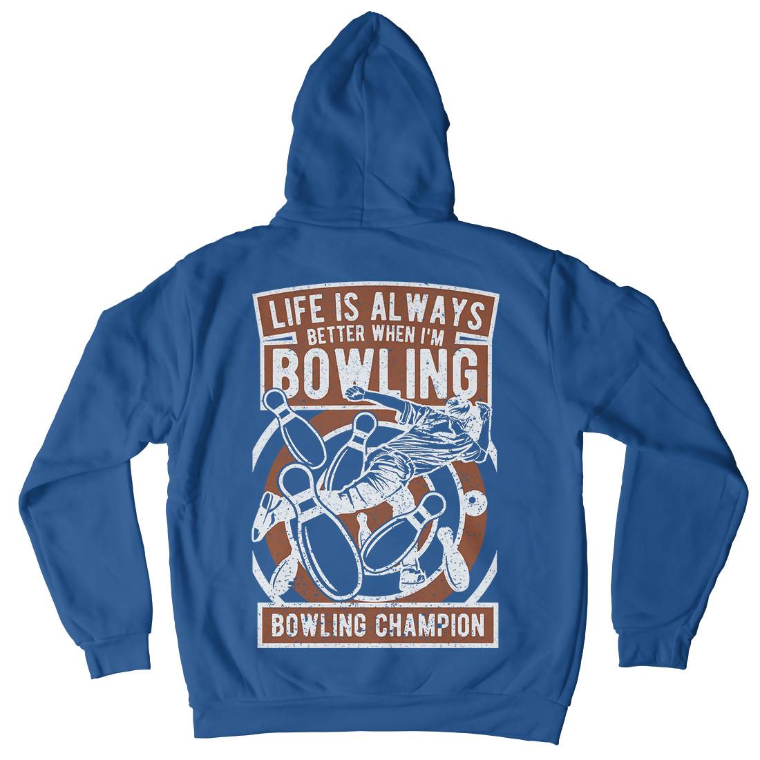 Bowling Champion Mens Hoodie With Pocket Sport A625