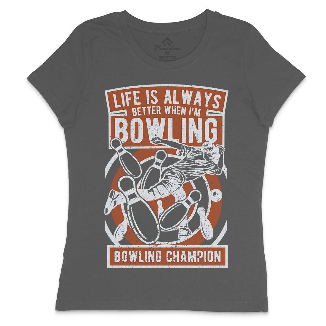 Bowling Champion Womens Crew Neck T-Shirt Sport A625