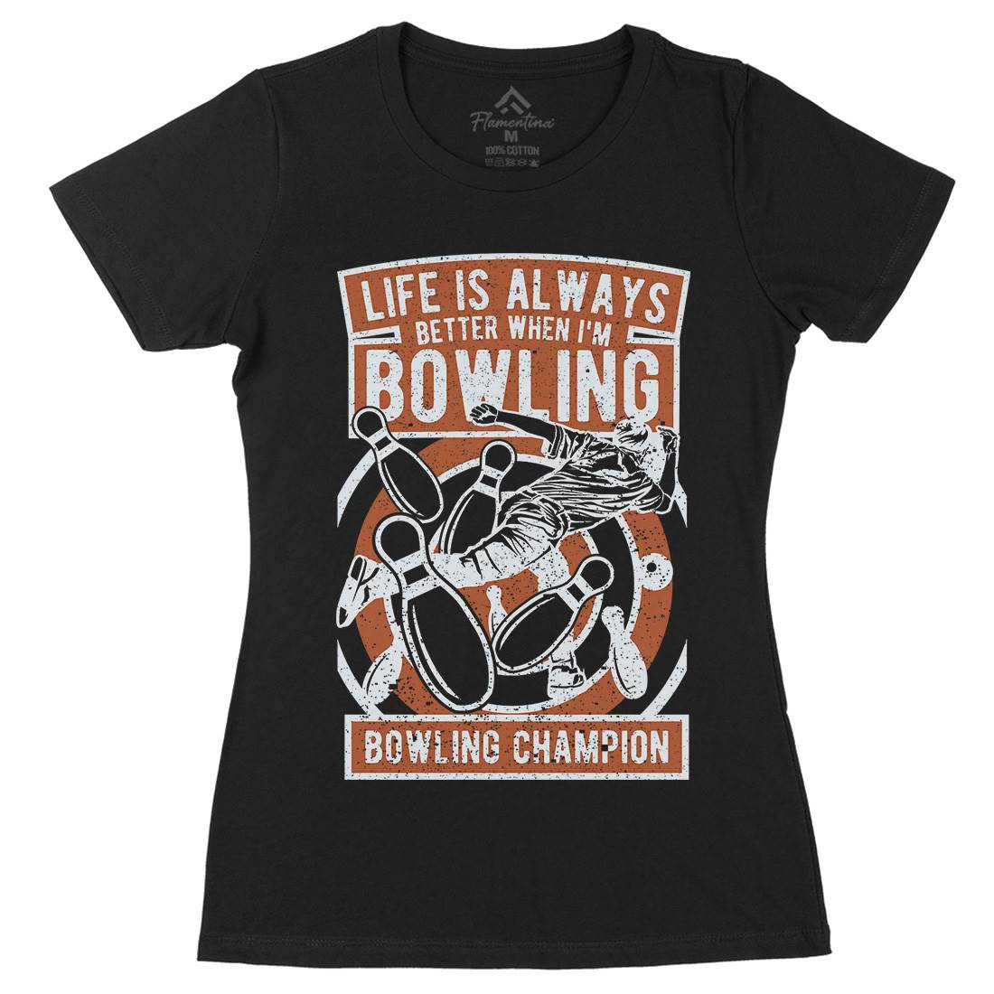 Bowling Champion Womens Organic Crew Neck T-Shirt Sport A625