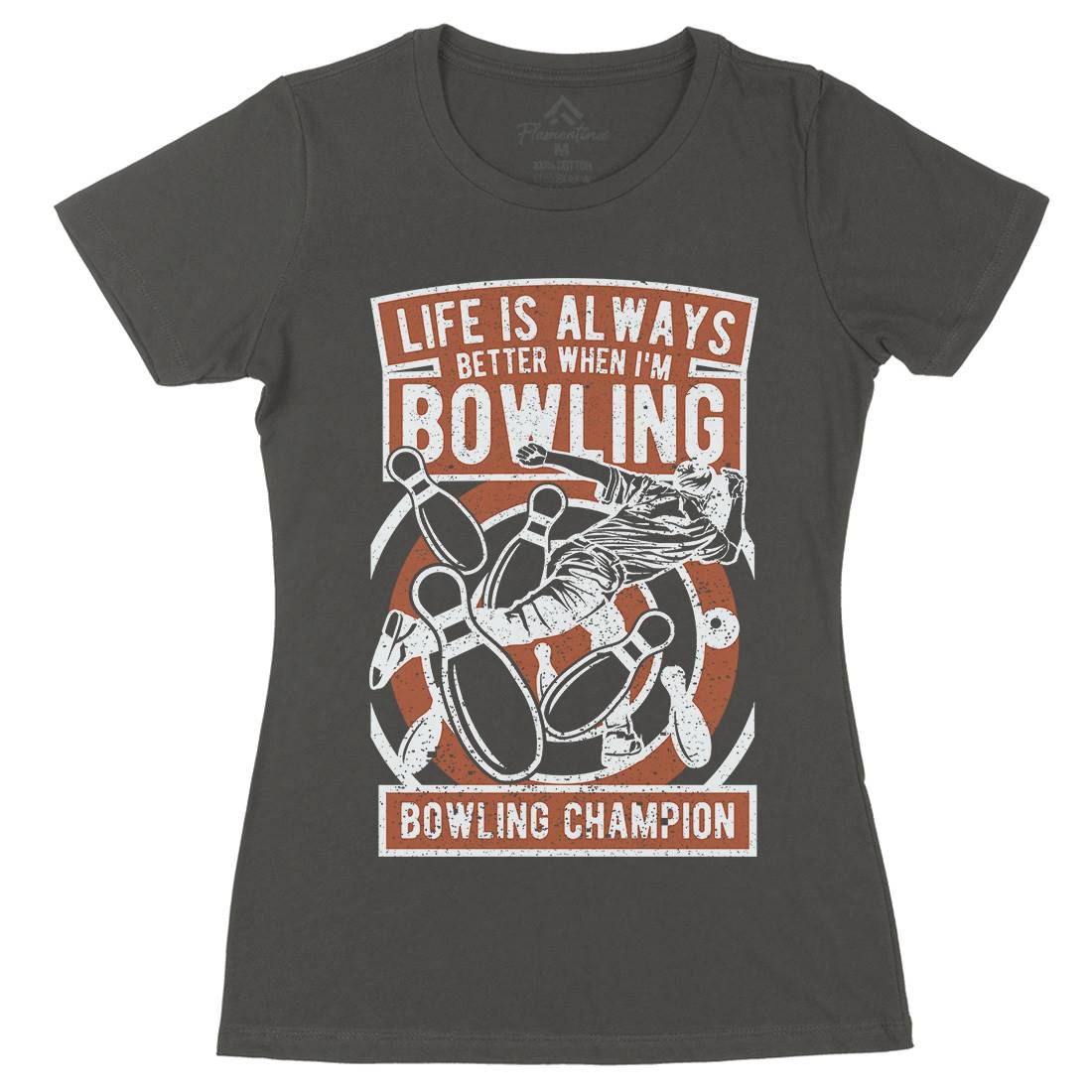 Bowling Champion Womens Organic Crew Neck T-Shirt Sport A625