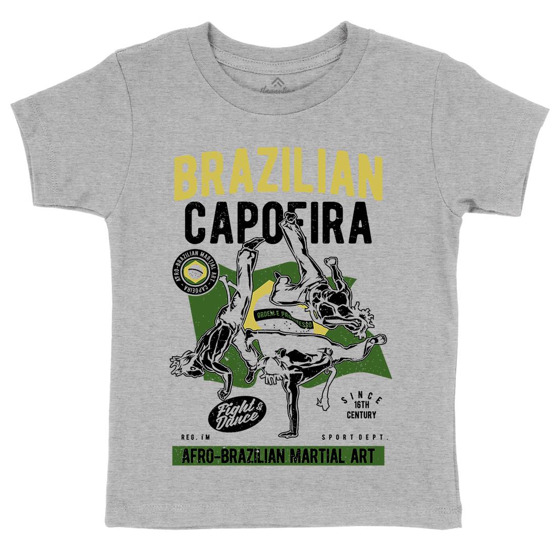 Brazilian Capoeira Kids Organic Crew Neck T-Shirt Sport A626