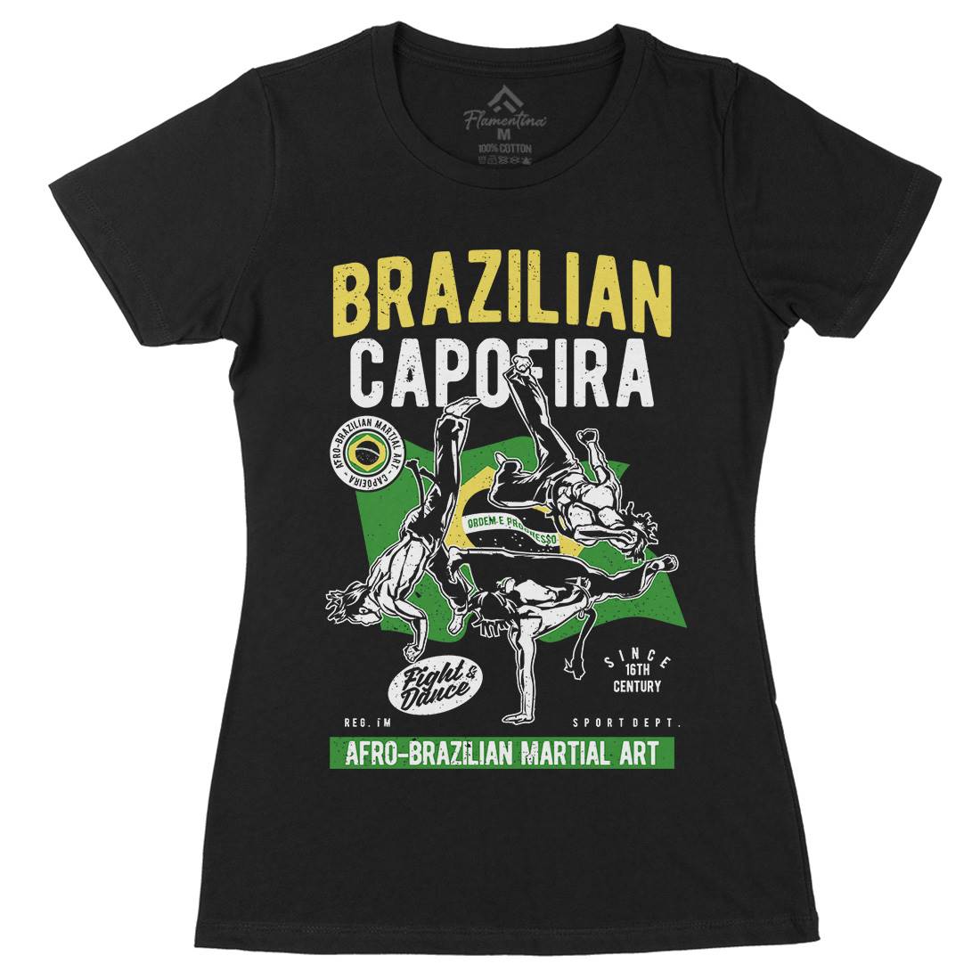 Brazilian Capoeira Womens Organic Crew Neck T-Shirt Sport A626