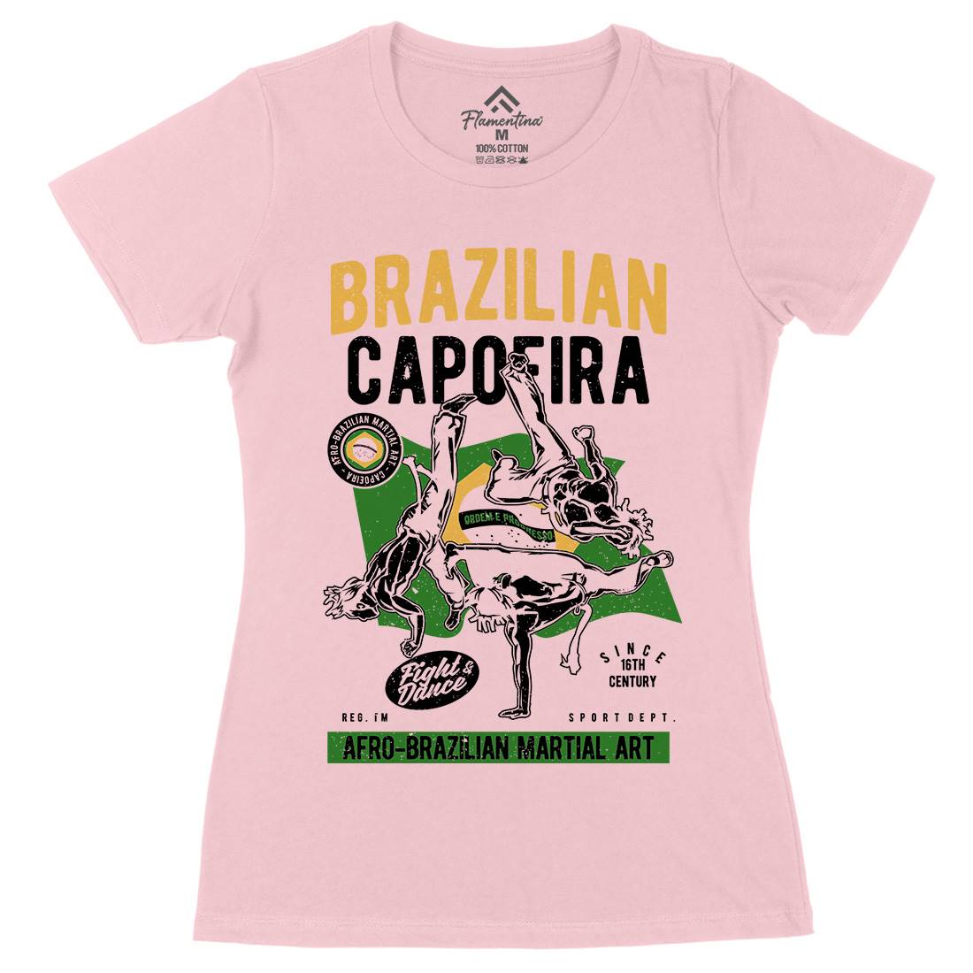 Brazilian Capoeira Womens Organic Crew Neck T-Shirt Sport A626