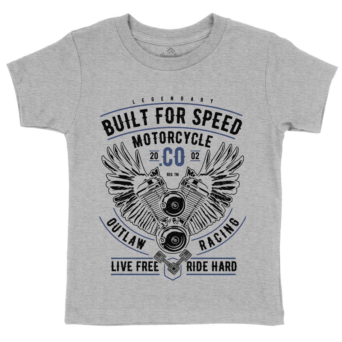 Built For Speed Kids Organic Crew Neck T-Shirt Motorcycles A628