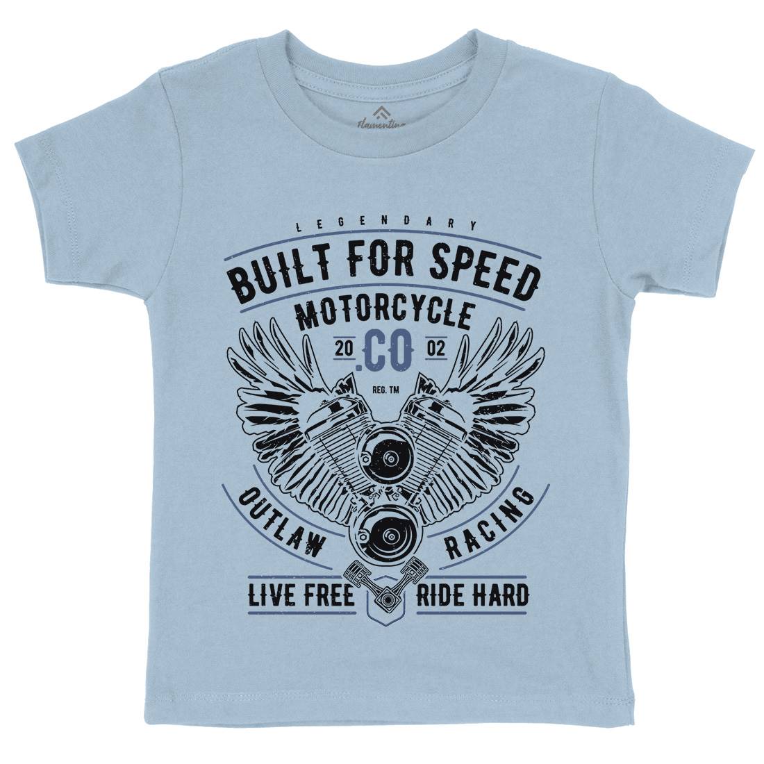 Built For Speed Kids Organic Crew Neck T-Shirt Motorcycles A628