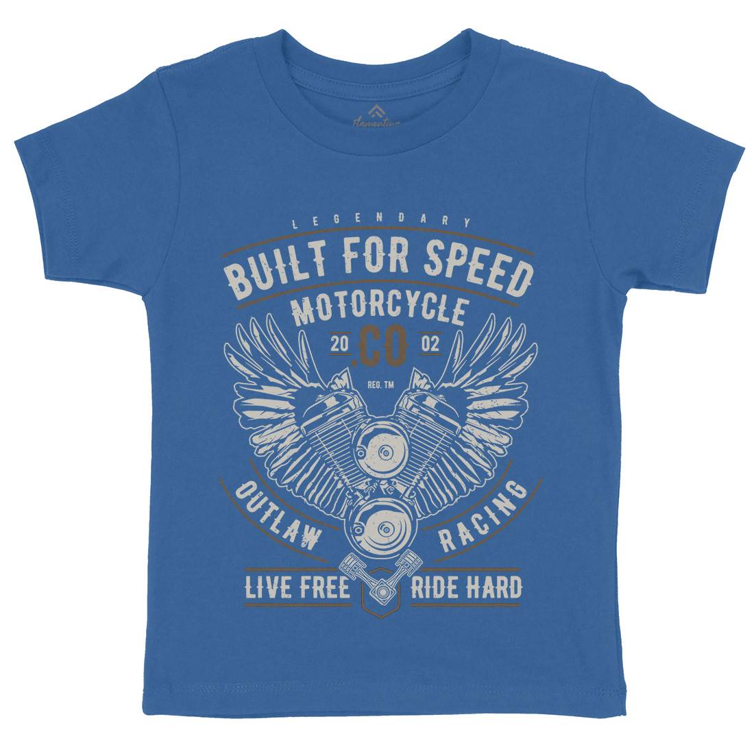 Built For Speed Kids Crew Neck T-Shirt Motorcycles A628