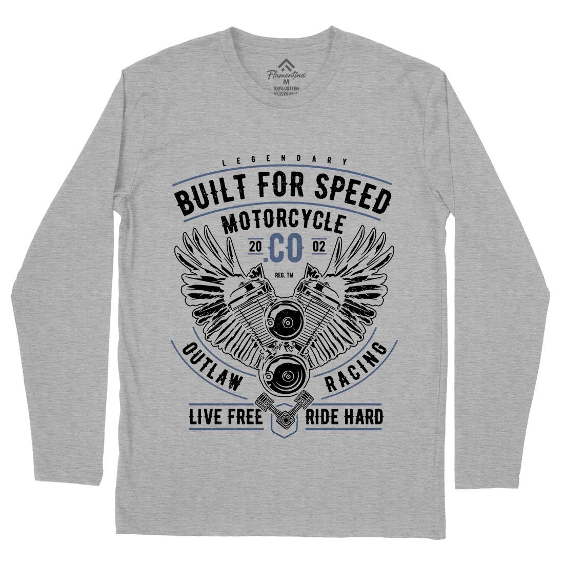 Built For Speed Mens Long Sleeve T-Shirt Motorcycles A628