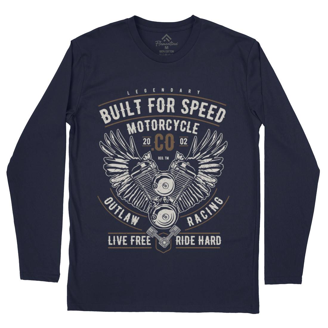 Built For Speed Mens Long Sleeve T-Shirt Motorcycles A628