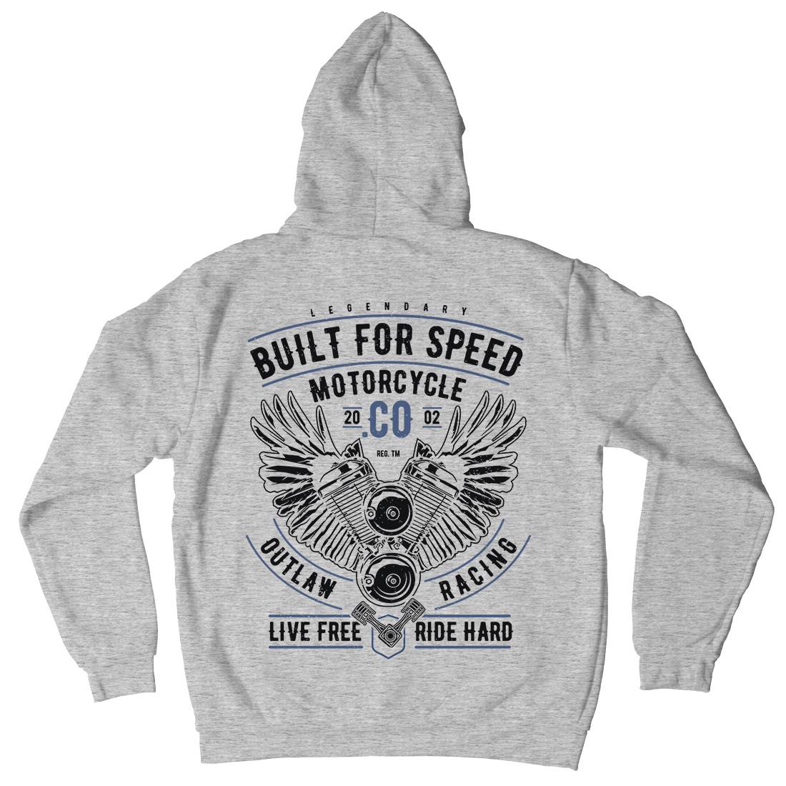 Built For Speed Mens Hoodie With Pocket Motorcycles A628