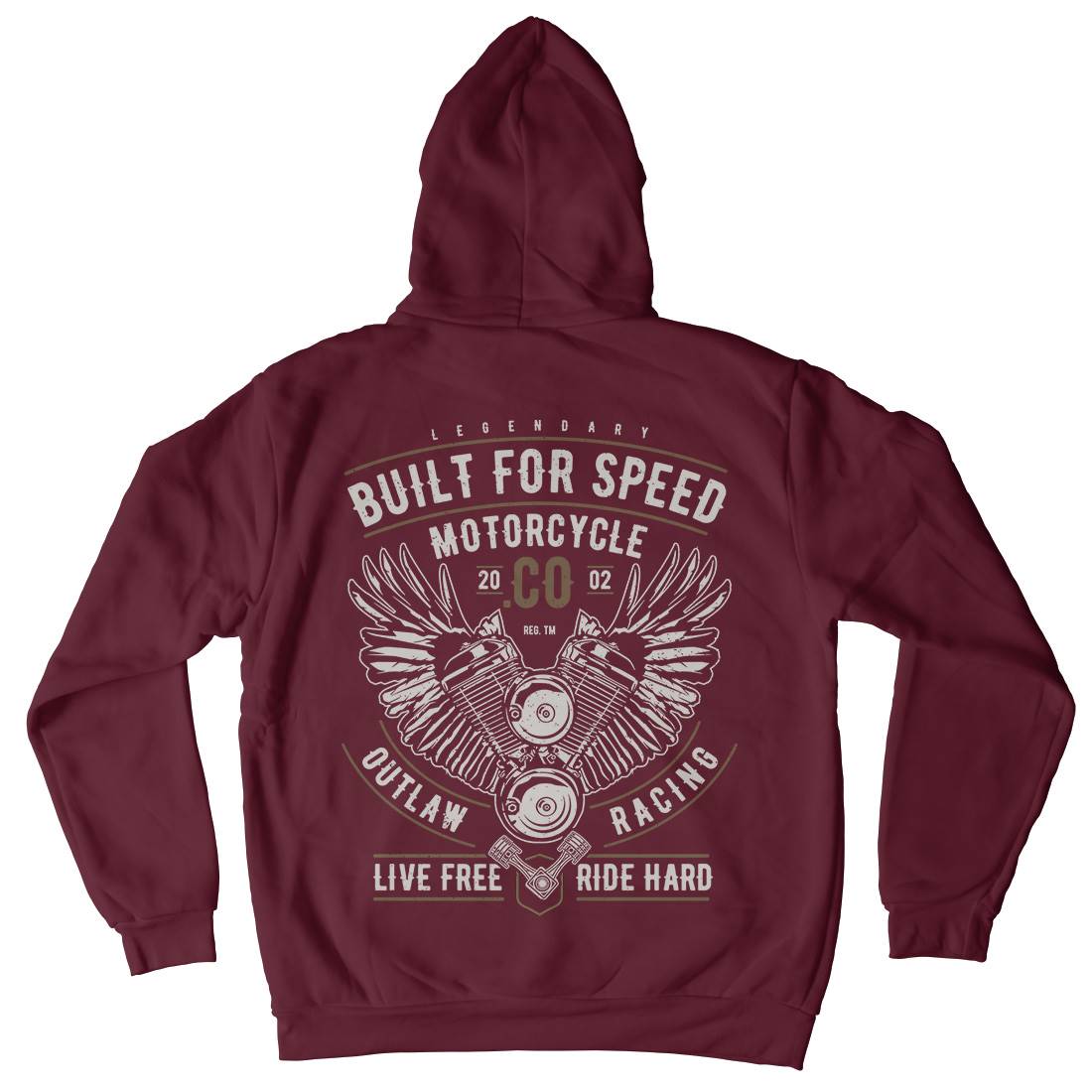 Built For Speed Mens Hoodie With Pocket Motorcycles A628