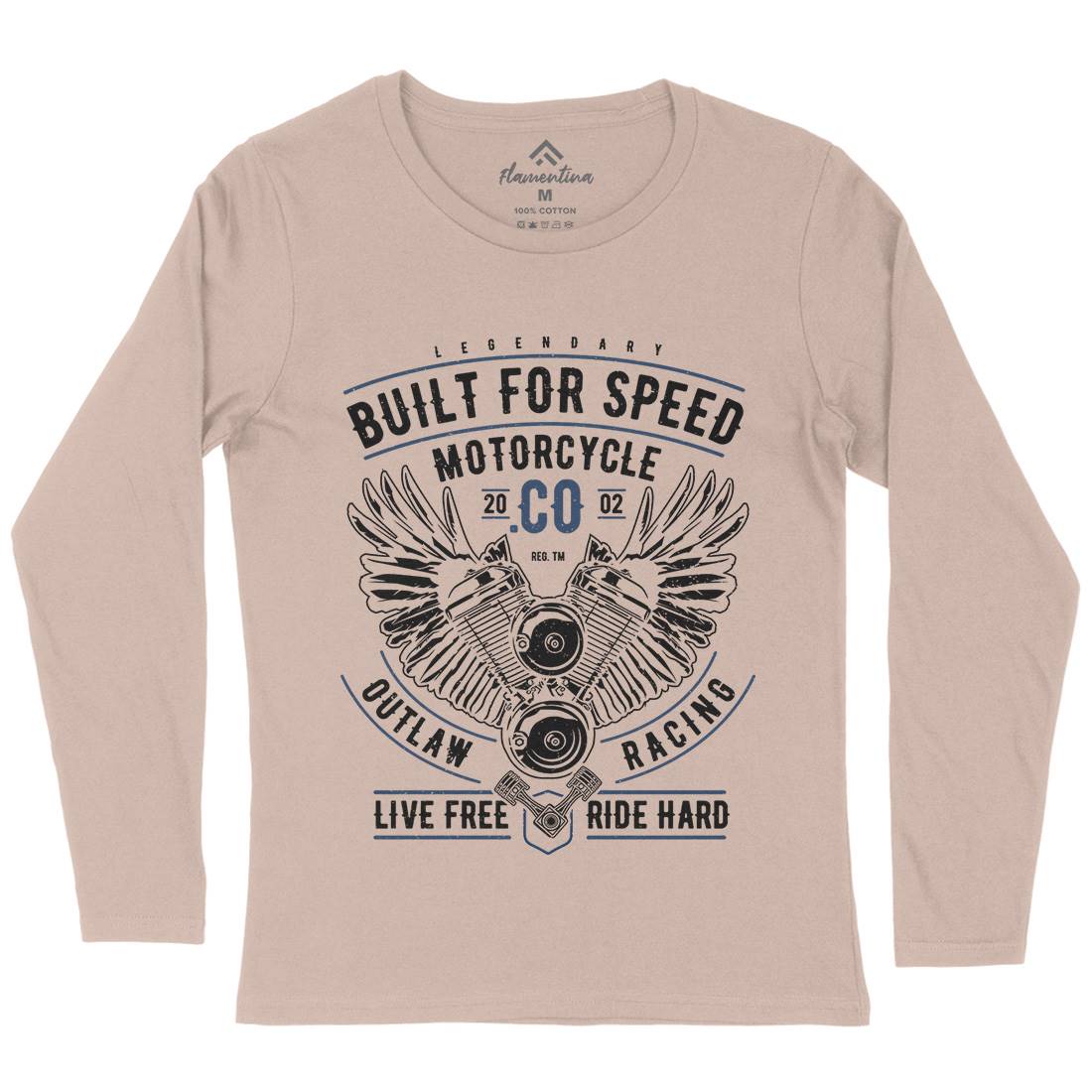 Built For Speed Womens Long Sleeve T-Shirt Motorcycles A628