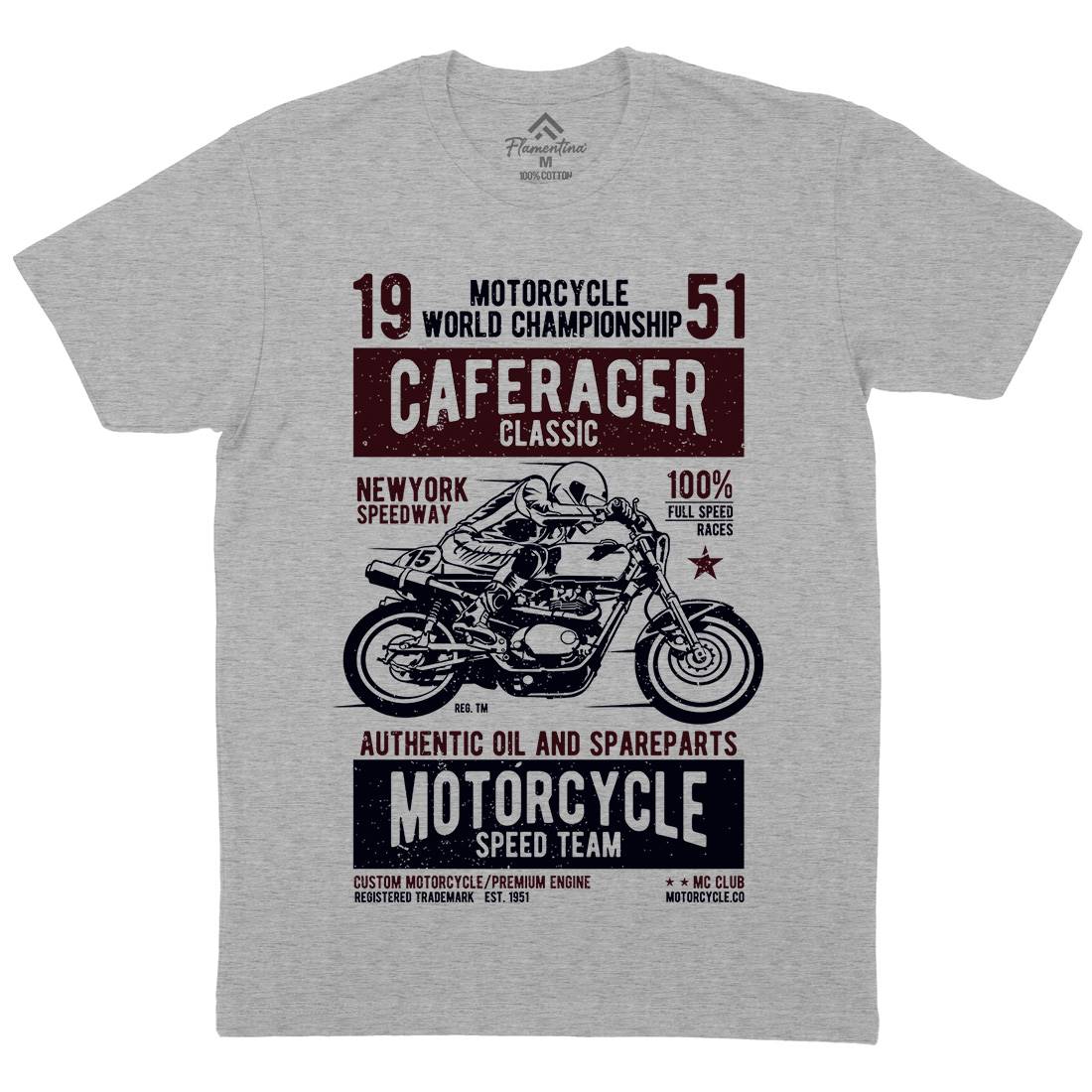 Caferacer Mens Organic Crew Neck T-Shirt Motorcycles A629