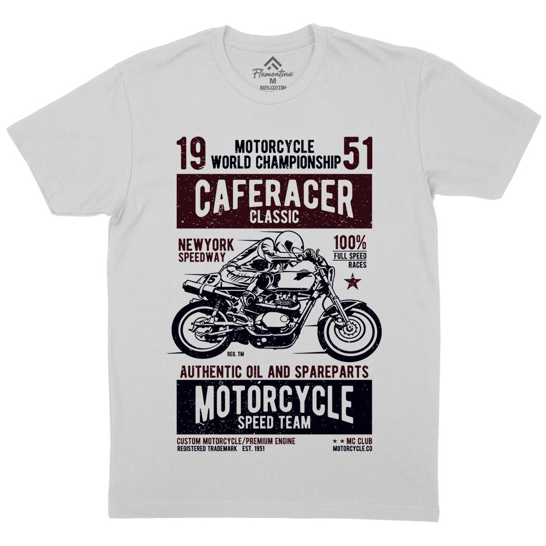 Caferacer Mens Crew Neck T-Shirt Motorcycles A629
