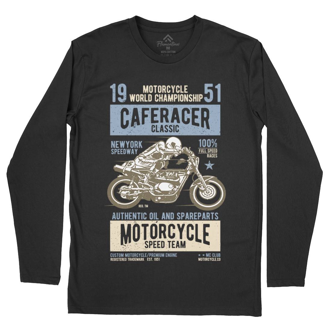 Caferacer Mens Long Sleeve T-Shirt Motorcycles A629