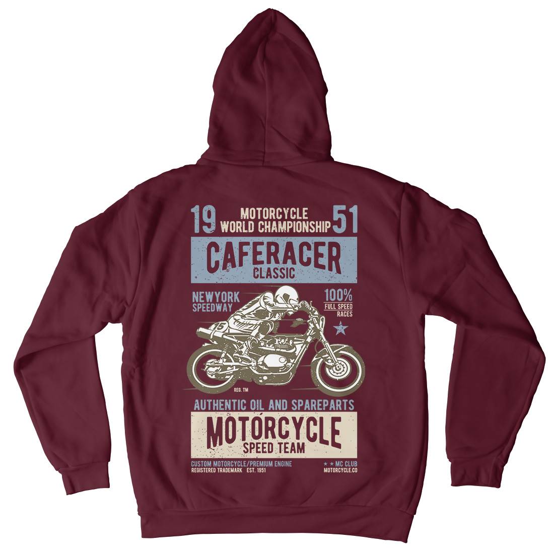 Caferacer Mens Hoodie With Pocket Motorcycles A629