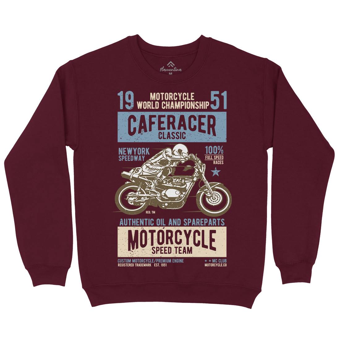 Caferacer Mens Crew Neck Sweatshirt Motorcycles A629