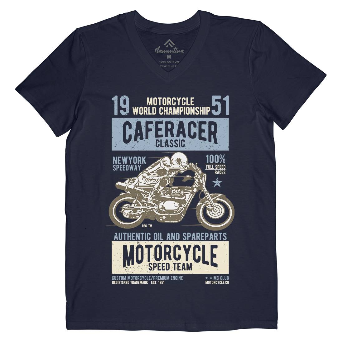 Caferacer Mens V-Neck T-Shirt Motorcycles A629