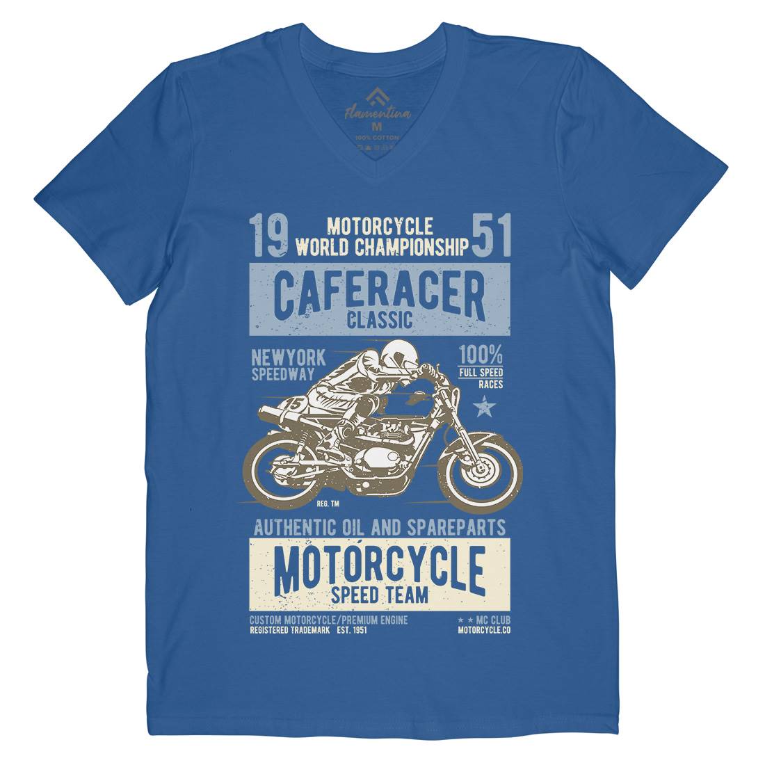 Caferacer Mens V-Neck T-Shirt Motorcycles A629