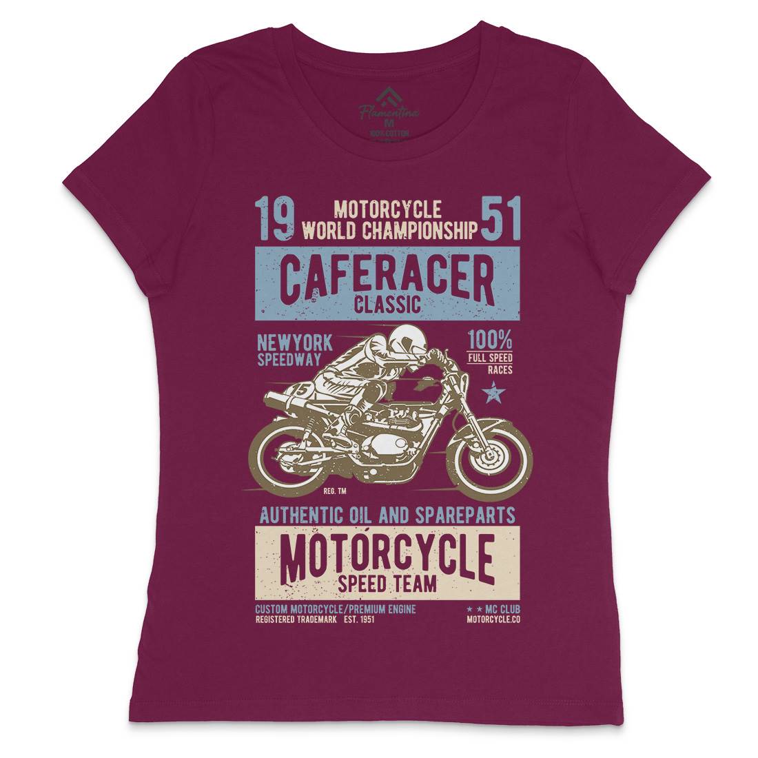 Caferacer Womens Crew Neck T-Shirt Motorcycles A629