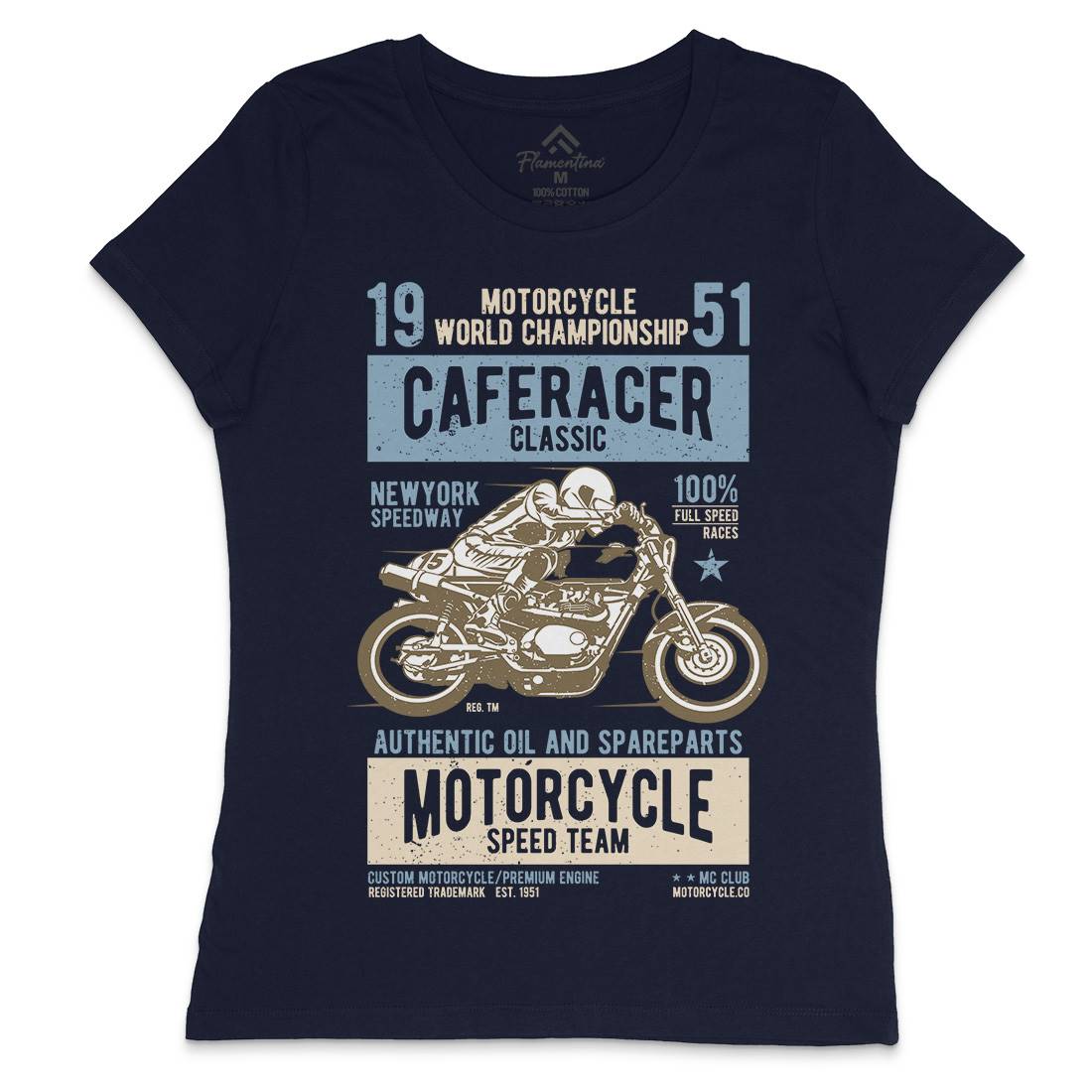 Caferacer Womens Crew Neck T-Shirt Motorcycles A629