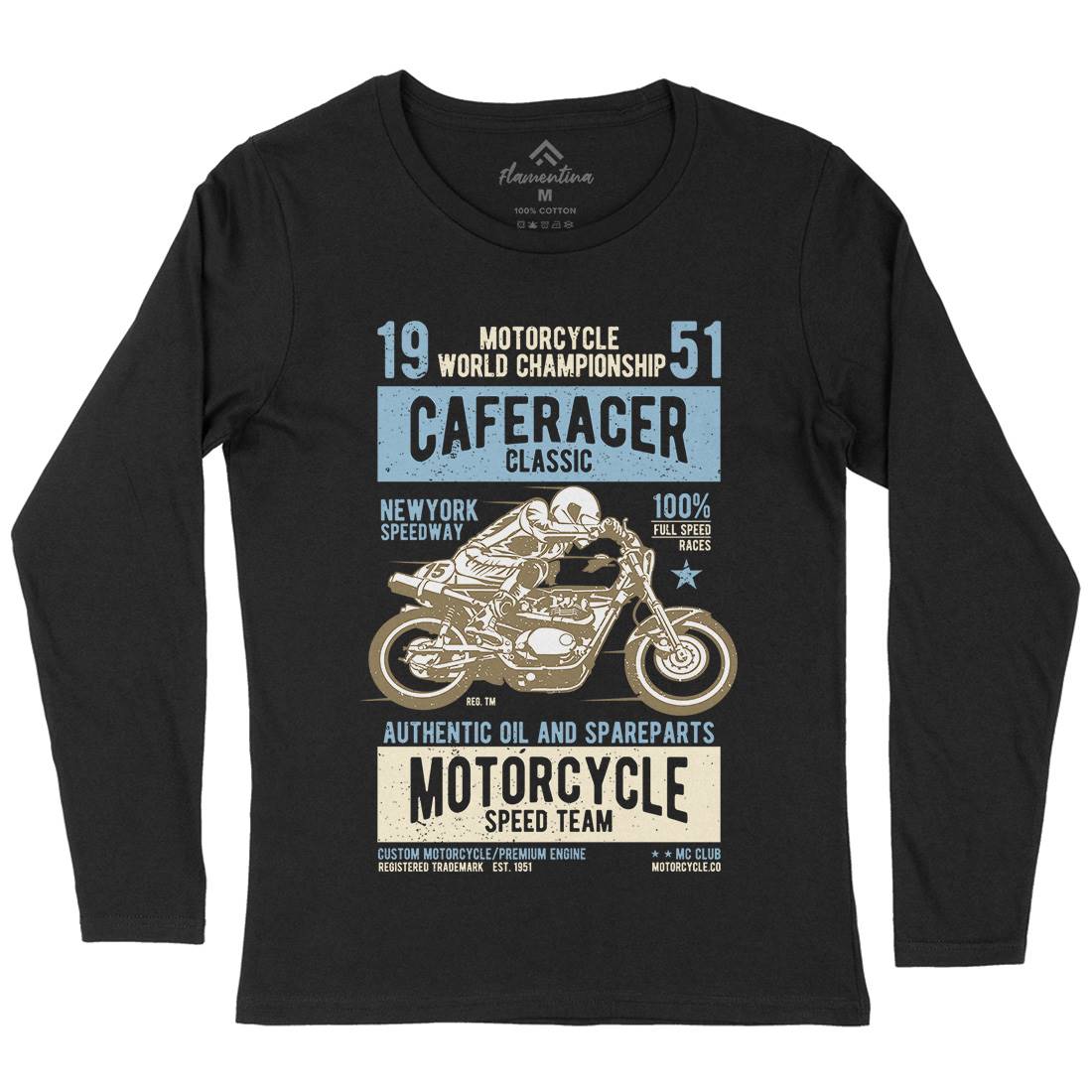 Caferacer Womens Long Sleeve T-Shirt Motorcycles A629