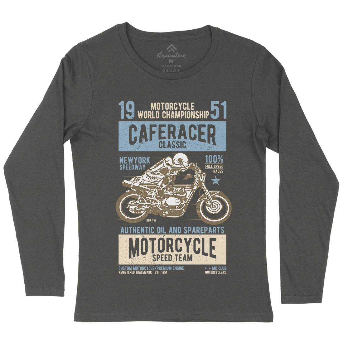 Caferacer Womens Long Sleeve T-Shirt Motorcycles A629