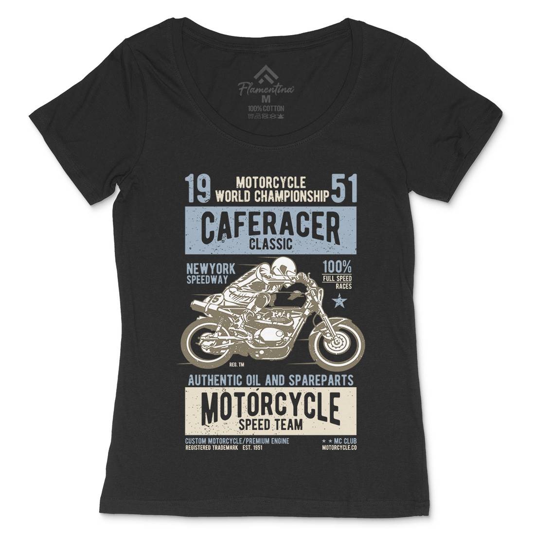 Caferacer Womens Scoop Neck T-Shirt Motorcycles A629