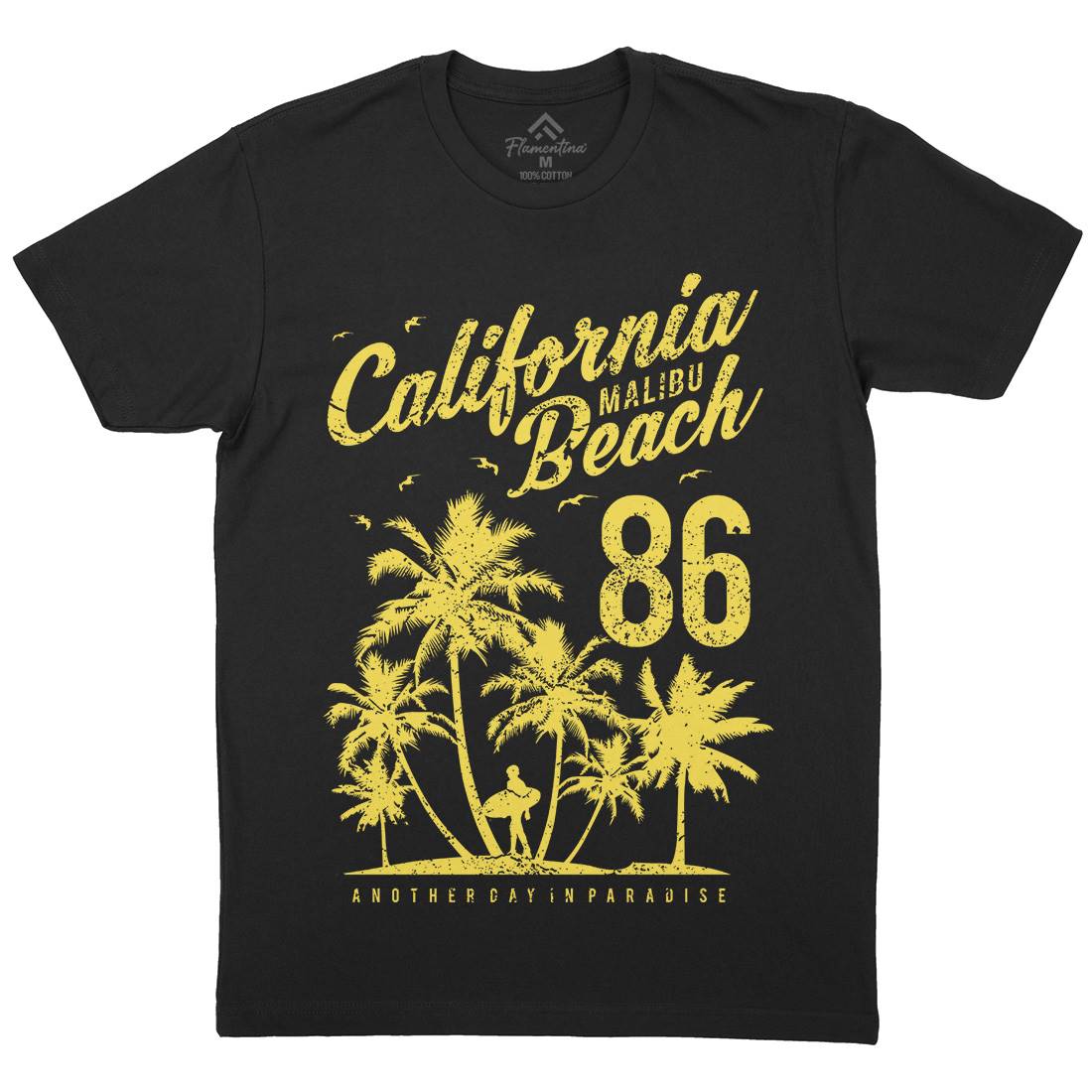 California Malibu Beach Mens Crew Neck T-Shirt Surf A630