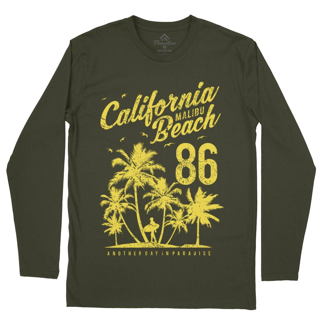 California Malibu Beach Mens Long Sleeve T-Shirt Surf A630