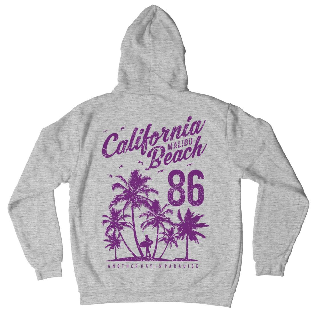 California Malibu Beach Mens Hoodie With Pocket Surf A630