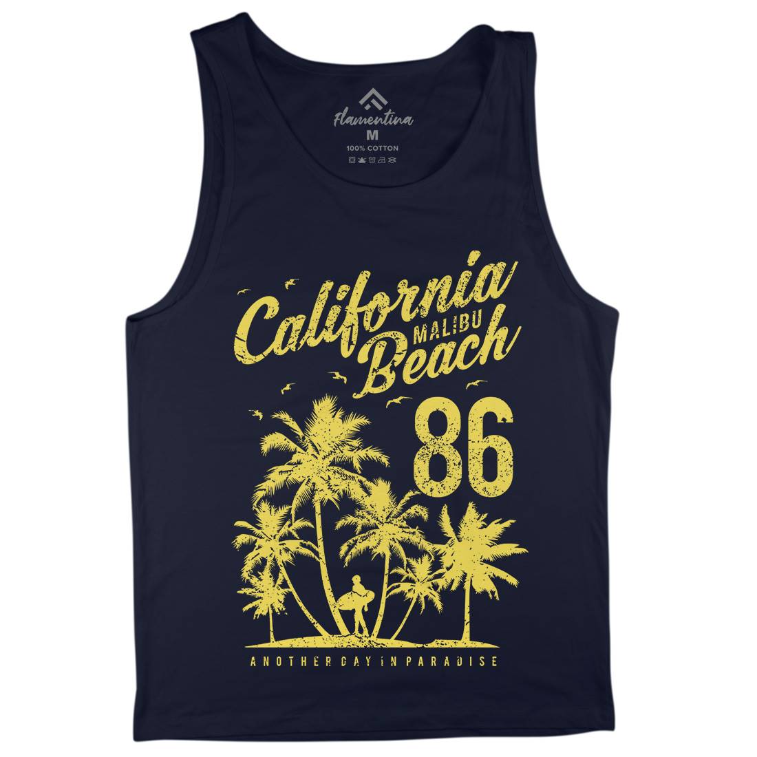 California Malibu Beach Mens Tank Top Vest Surf A630
