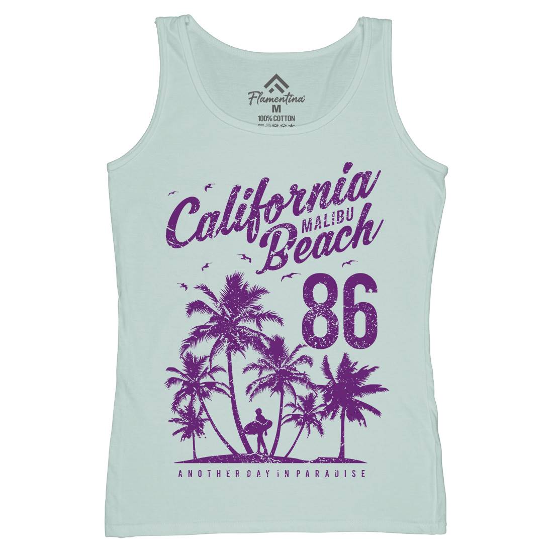 California Malibu Beach Womens Organic Tank Top Vest Surf A630