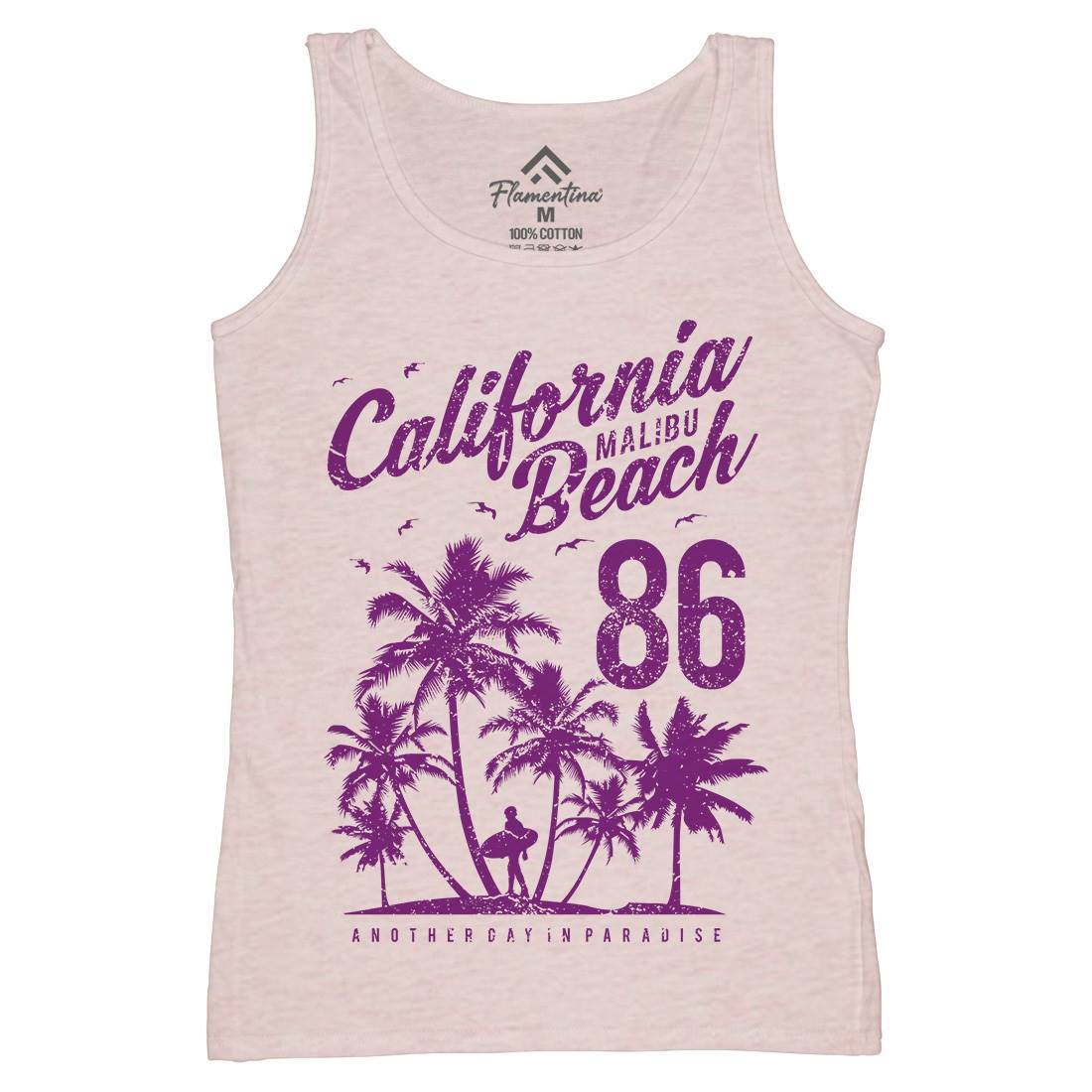 California Malibu Beach Womens Organic Tank Top Vest Surf A630