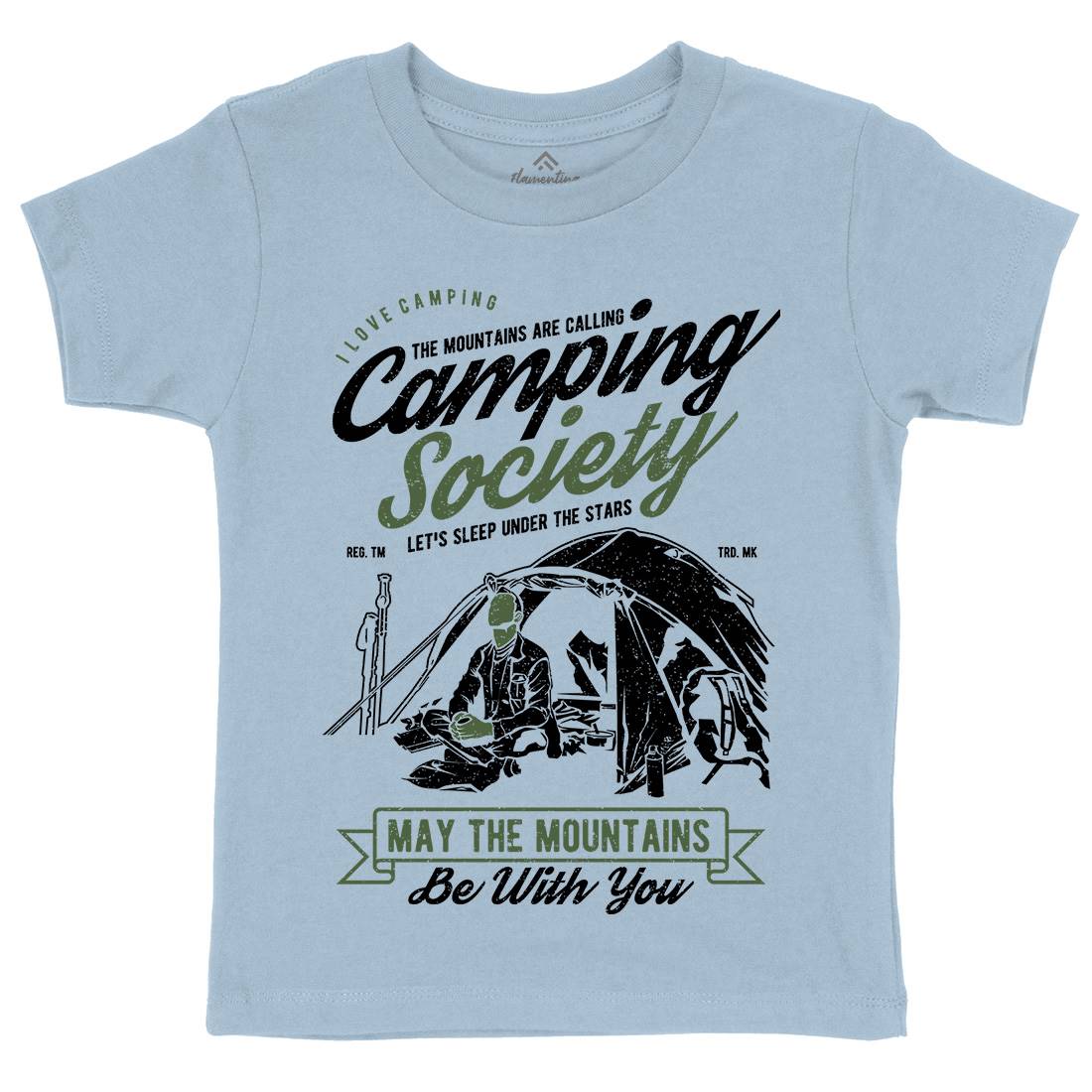 Camping Society Kids Crew Neck T-Shirt Nature A631