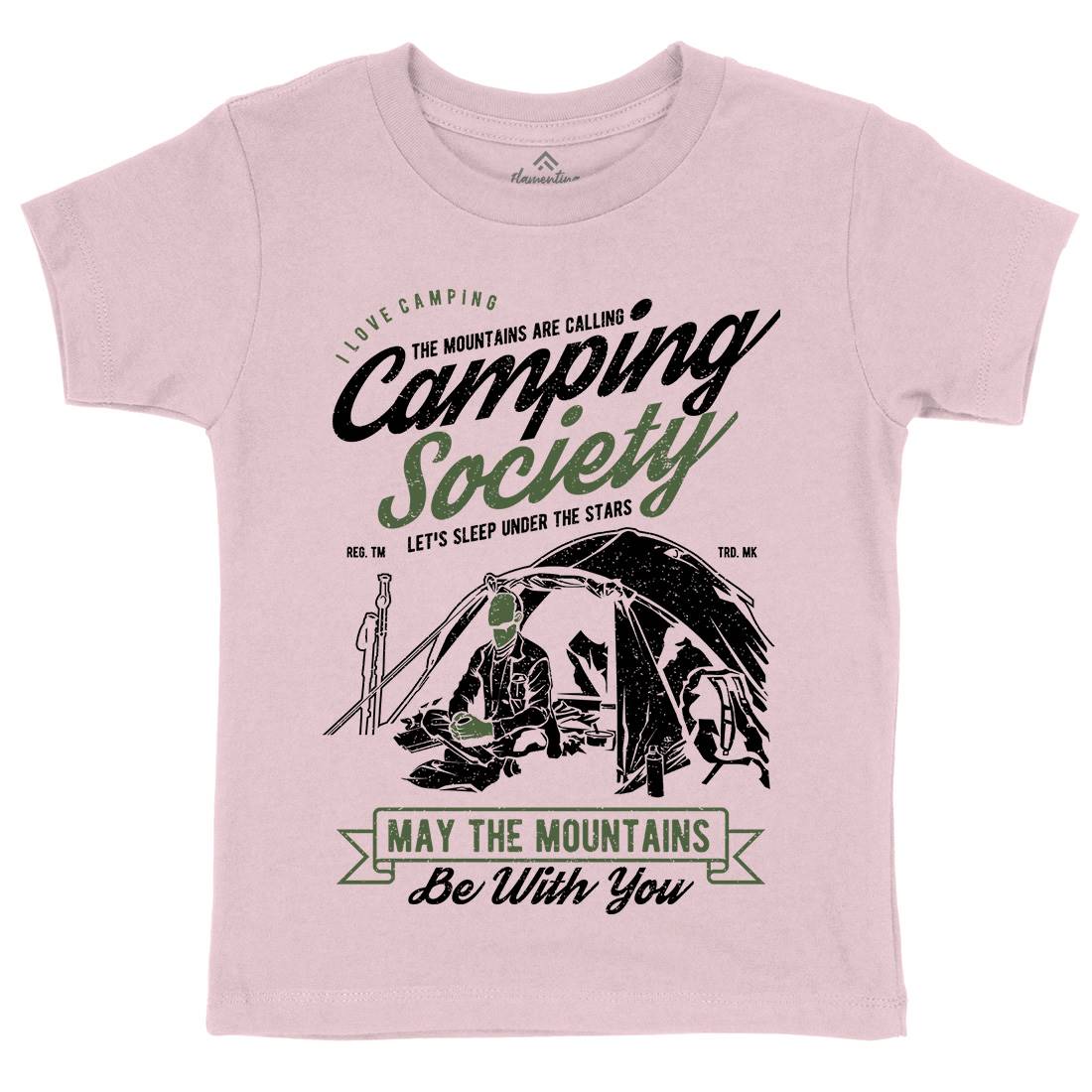 Camping Society Kids Organic Crew Neck T-Shirt Nature A631
